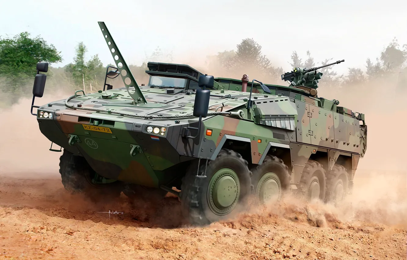 Photo wallpaper Netherlands, Holland, APC, Armoured Transport Vehicle, Auletta, crank, command post vehicle, GTK Boxer Command Post …