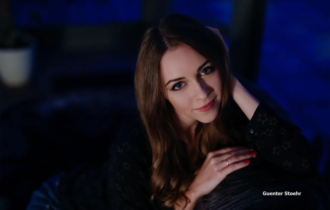 Photo wallpaper look, pose, model, portrait, makeup, hairstyle, brown hair, beauty