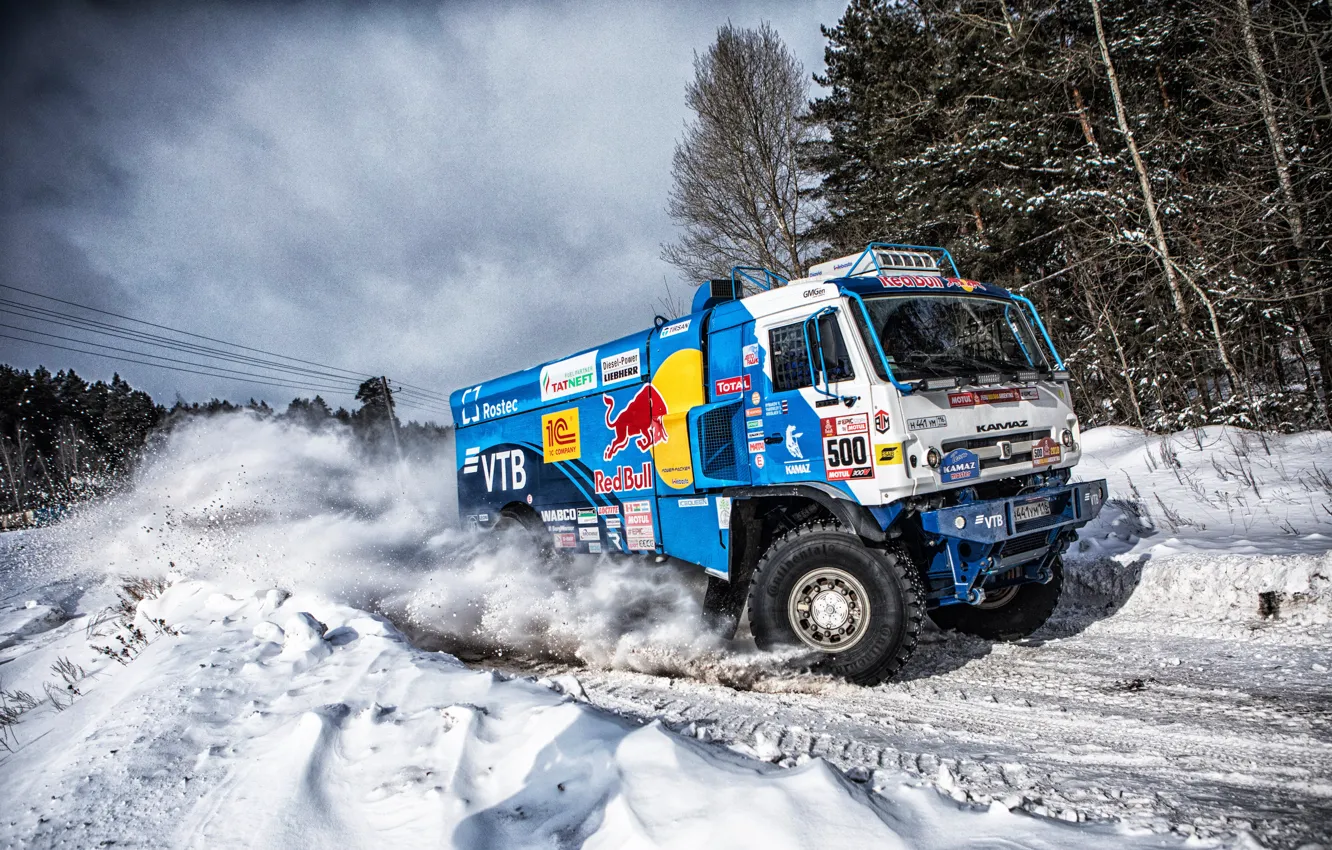 Photo wallpaper Winter, Snow, Sport, Speed, Truck, Master, Russia, 500
