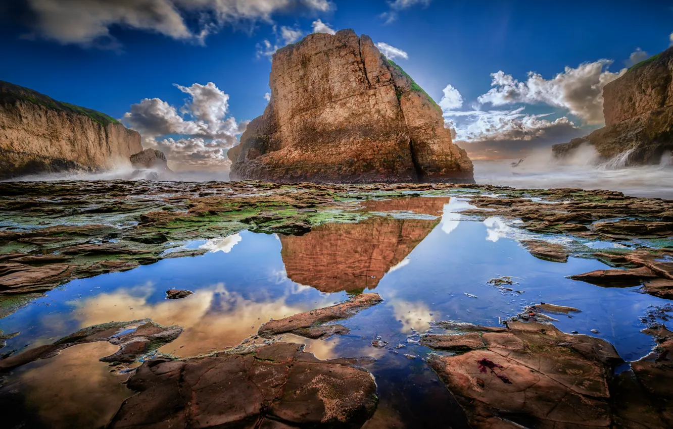 Photo wallpaper sea, rocks, shore