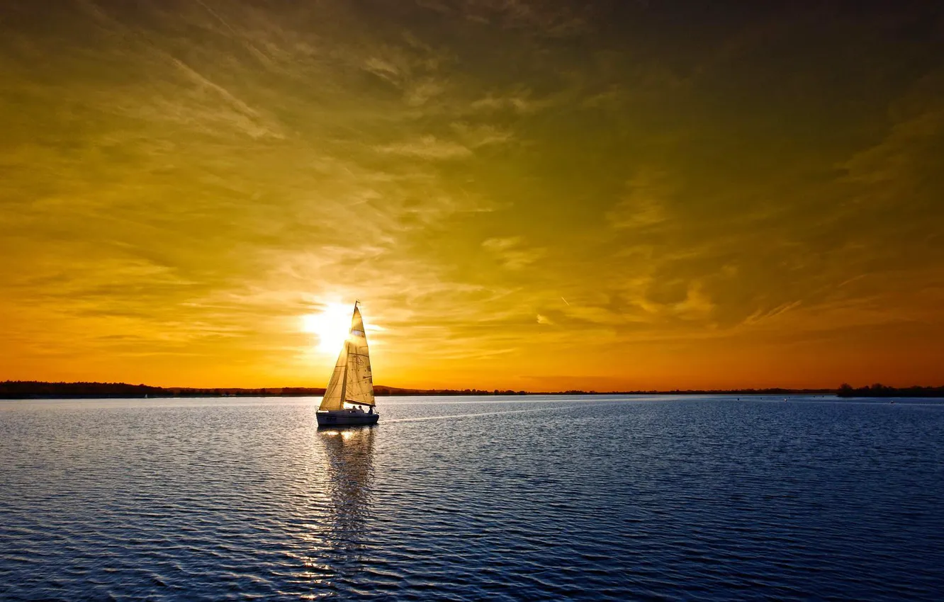 Photo wallpaper sea, the sky, yacht