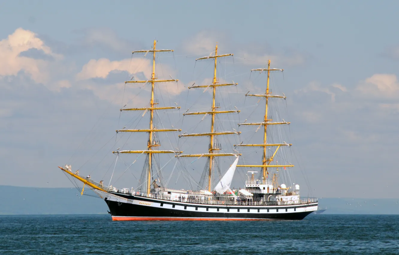 Photo wallpaper sailboat, Pallada, training