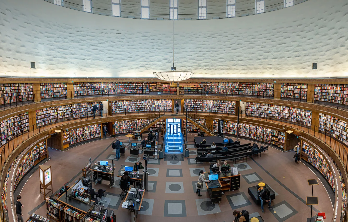 Photo wallpaper Sweden, Sweden, Stockholm Public Library, Stockholm Public Library