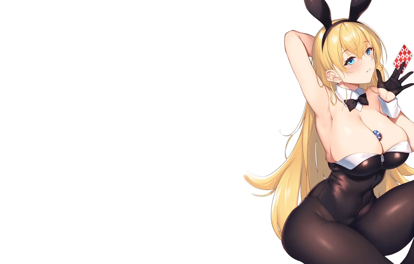 Photo wallpaper girl, hot, long hair, boobs, sexy girl, anime, pretty, blonde