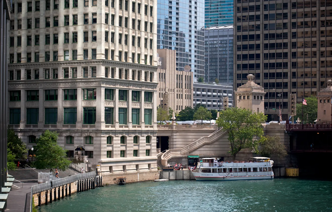 Photo wallpaper the sky, building, skyscrapers, Chicago, USA, USA, America, Chicago
