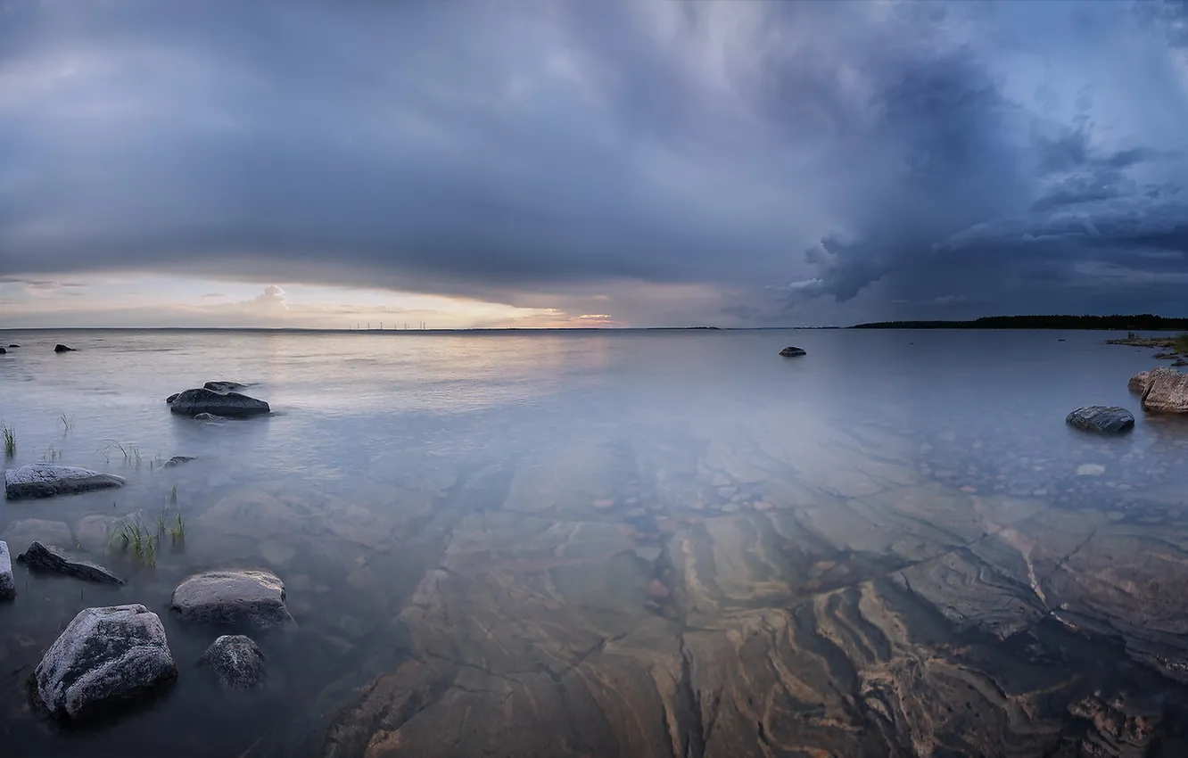 Photo wallpaper the sky, landscape, lake