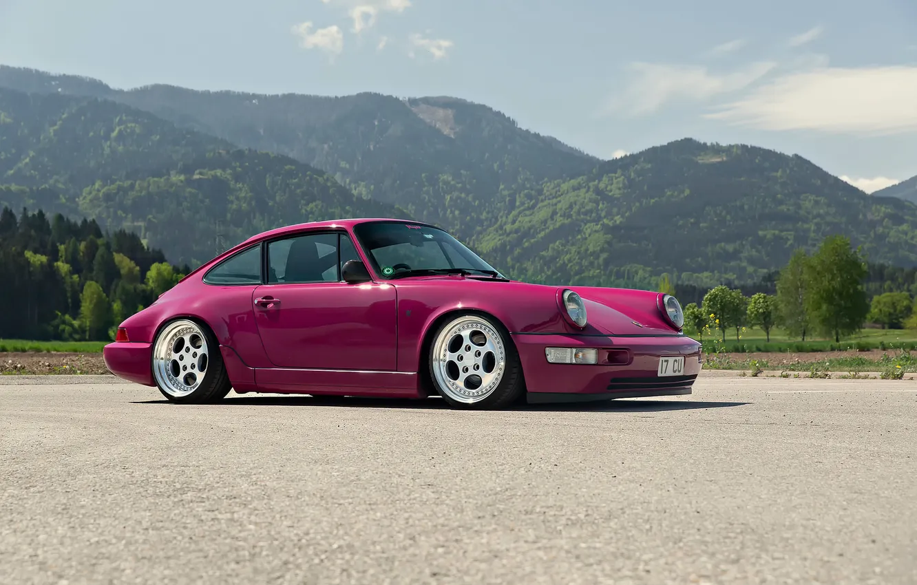 Photo wallpaper nature, view, Porsche 964