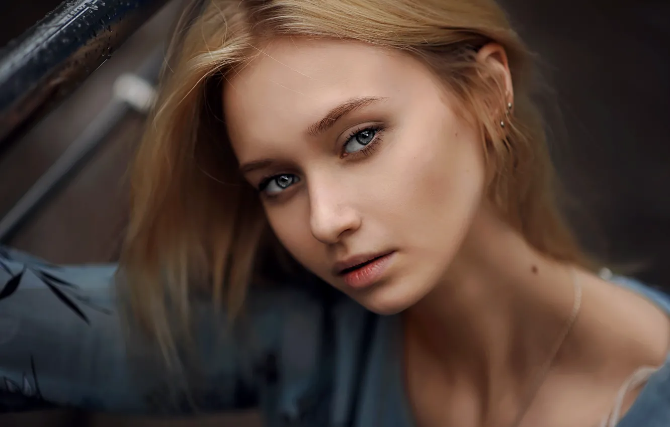 Photo wallpaper look, girl, portrait, blonde, Denis Lytkin