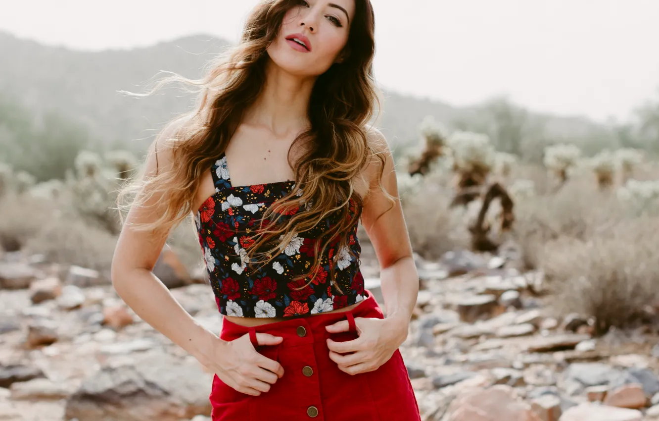 Photo wallpaper girl, face, style, background, hair