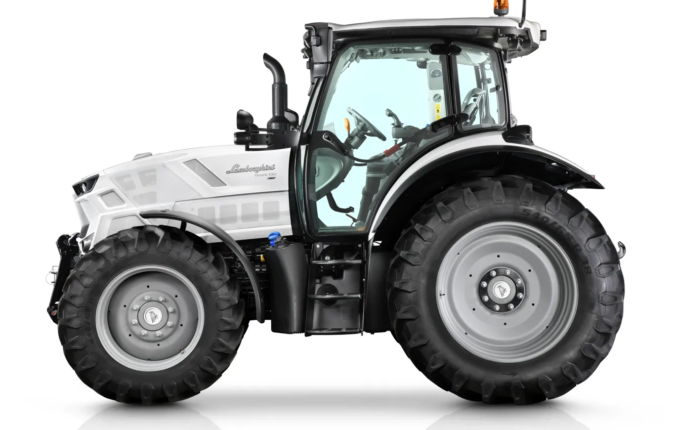 Photo wallpaper Lamborghini, tractor, Lamborghini, tractor, white background, Lamborghini Spark 130