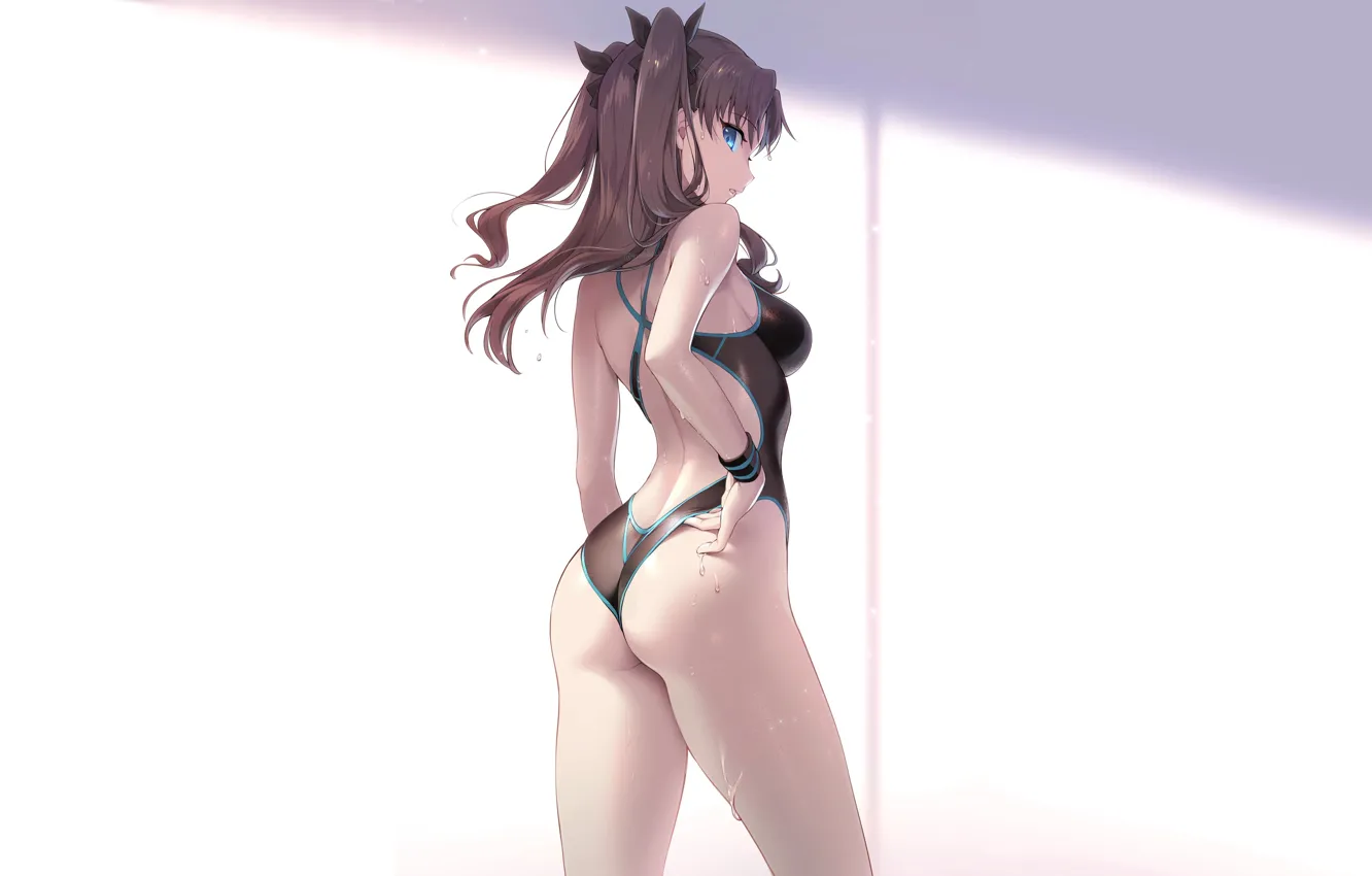 Photo wallpaper girl, ass, Fate Stay Night, anime, pretty, swimsuit, butt, babe