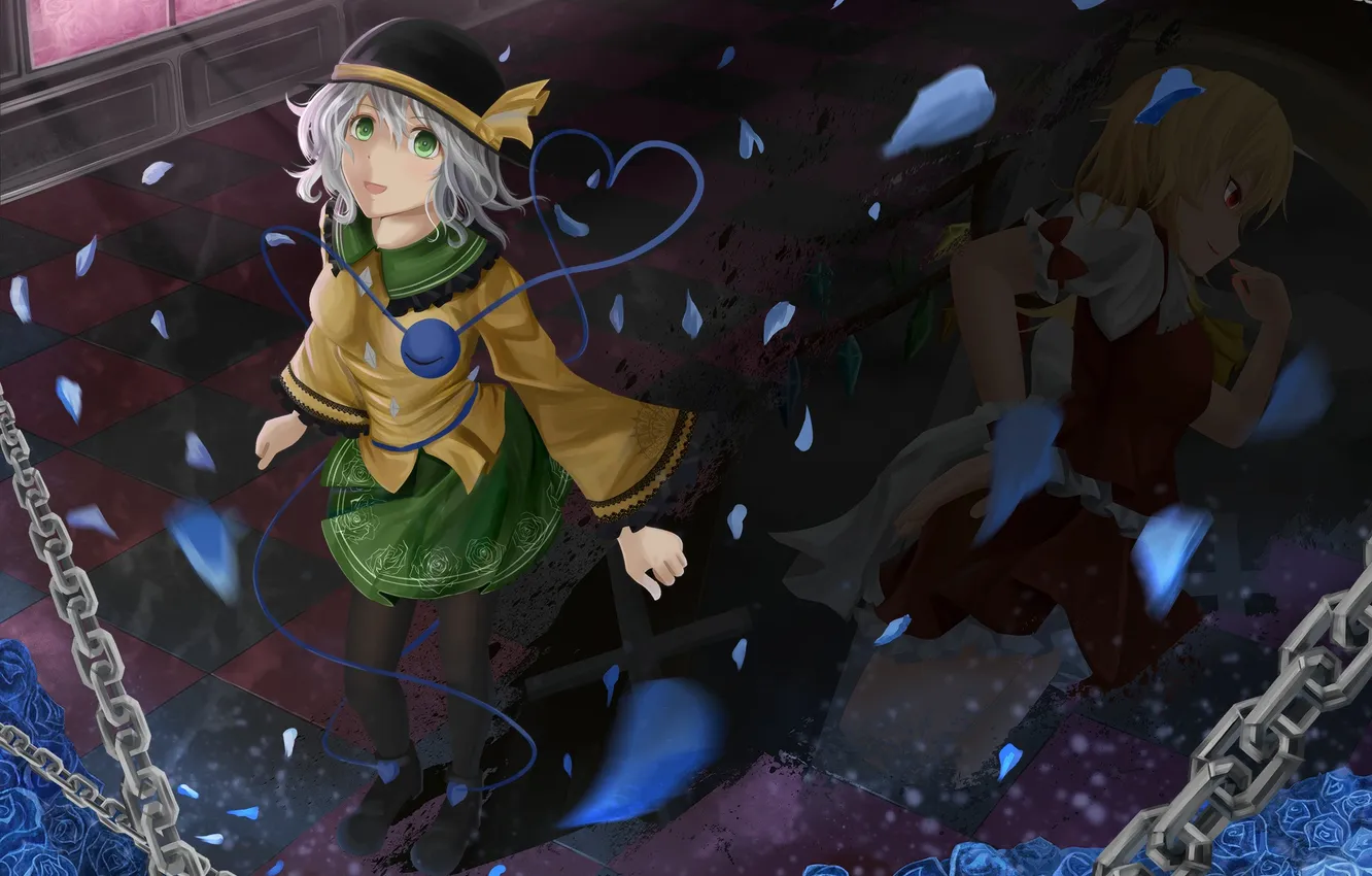 Photo wallpaper touhou, art, Flandre Scarlet, Hiro0626, Komeiji Koishi