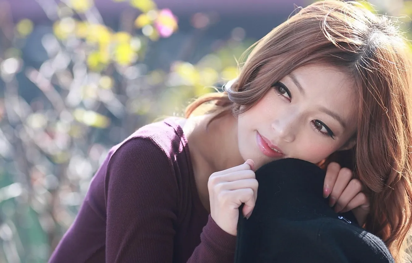 Photo wallpaper eyes, girl, hair, lips, girl, eyes, lips, hair