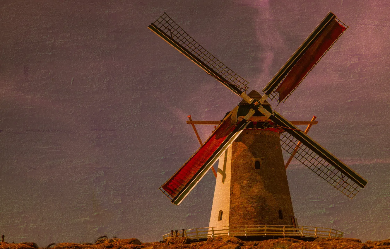 Photo wallpaper mill, Museum, canvas, diorama