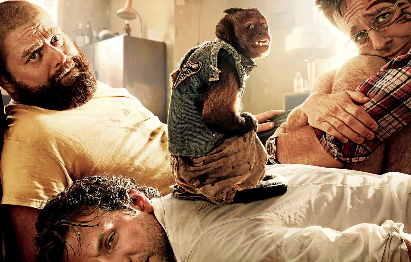 Photo wallpaper Bachelor party, monkey, Vegas, Comedy
