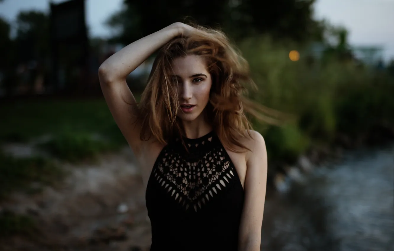 Photo wallpaper portrait, Sarah, bokeh, Jesse Duke