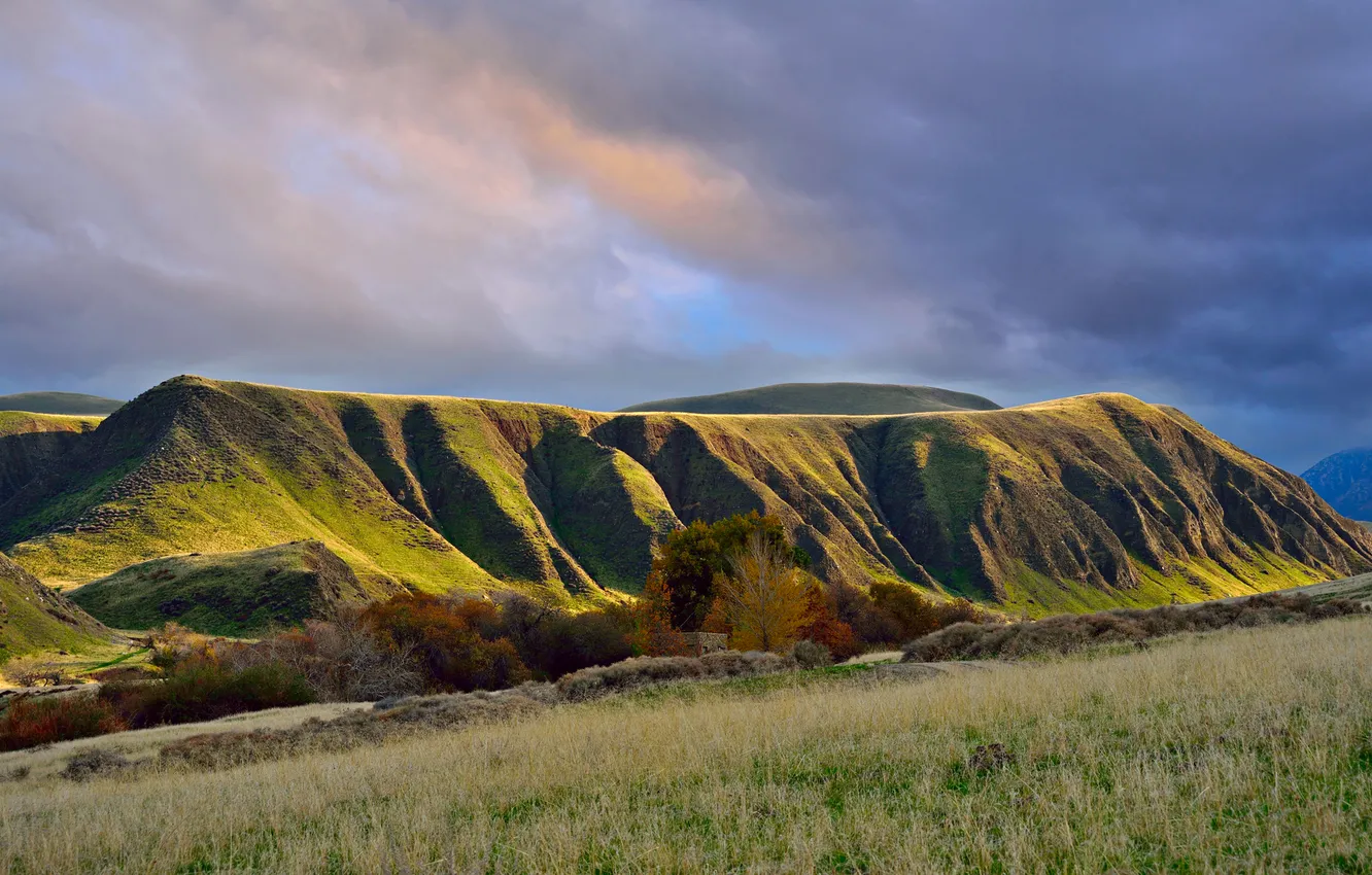 Photo wallpaper autumn, the sky, hills, CA, USA, jojo рhotography, Kern County, Central valley