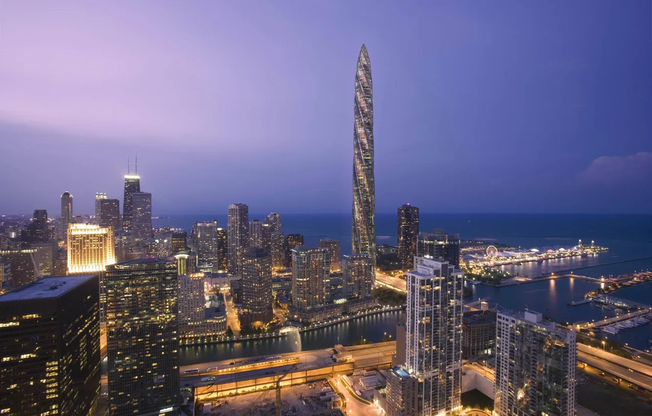 Photo wallpaper city, the city, USA, Chicago, Illinois