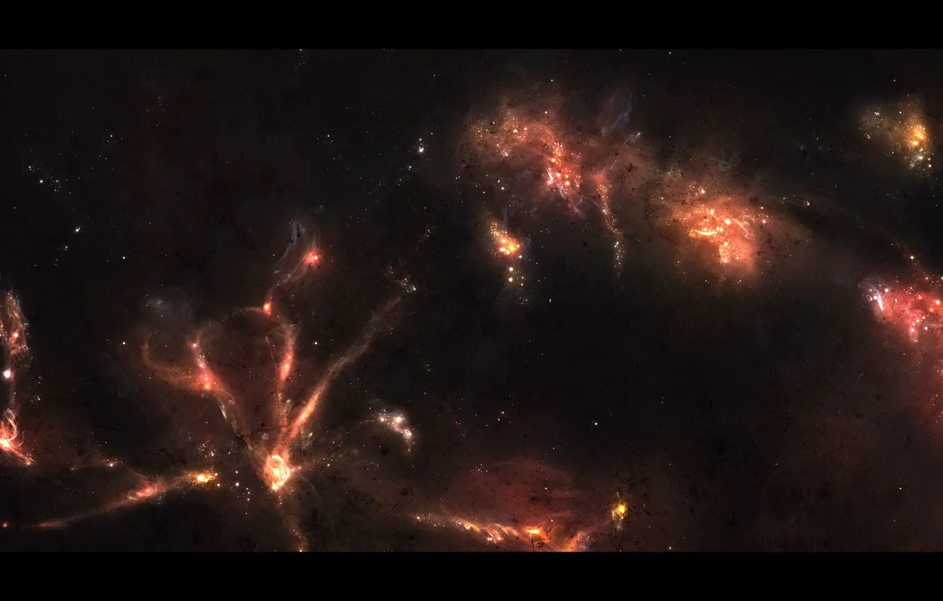 Photo wallpaper stars, nebula, space, glow, constellation
