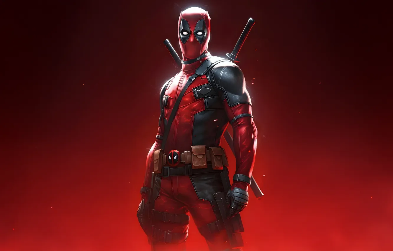 Photo wallpaper red, Deadpool, reckless