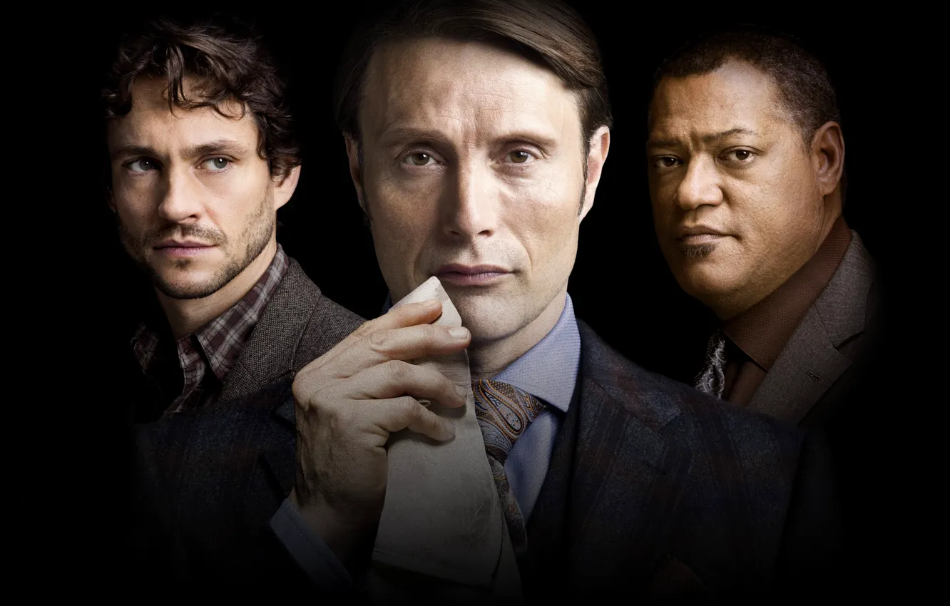 Photo wallpaper actor, the series, Mads Mikkelsen, Mads Mikkelsen, Will Graham, Laurence Fishburne, Hugh Dancy, Hugh Dancy