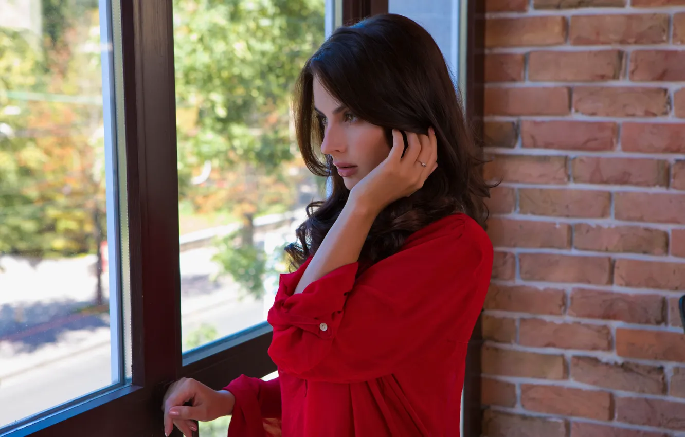 Photo wallpaper woman, young, beautiful, model, perfect, hair, Ukraine, looking