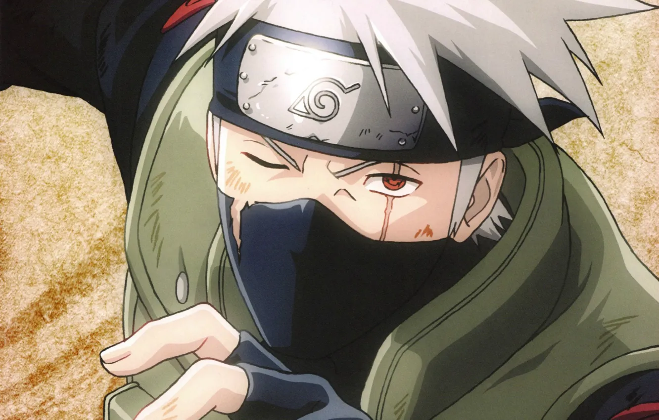 Photo wallpaper hand, headband, Naruto, scar, sharingan, ninja, sensei, Kakashi Hatake