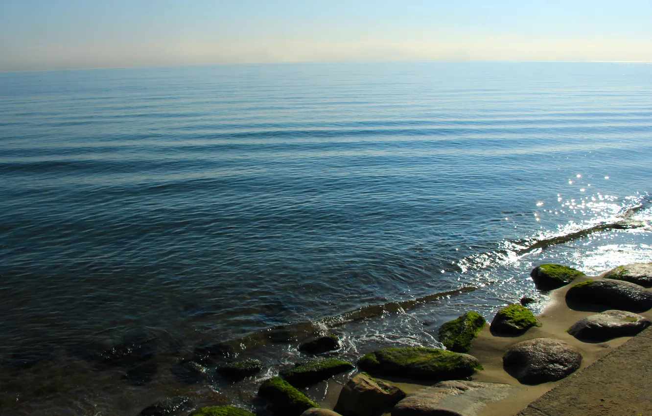 Photo wallpaper sea, water, stones