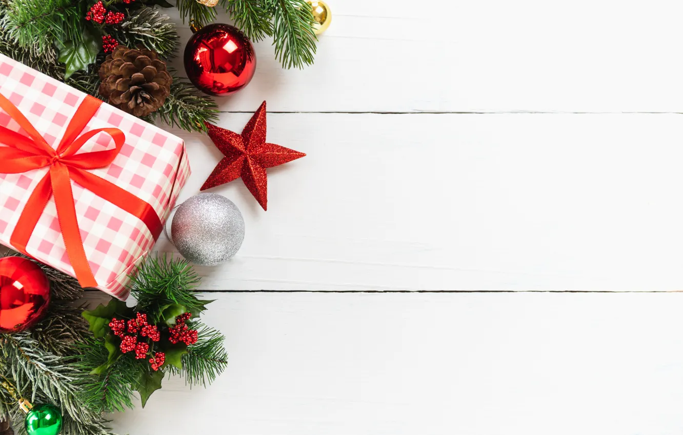 Photo wallpaper decoration, gift, new year, Christmas, Christmas, wood, New Year, Xmas