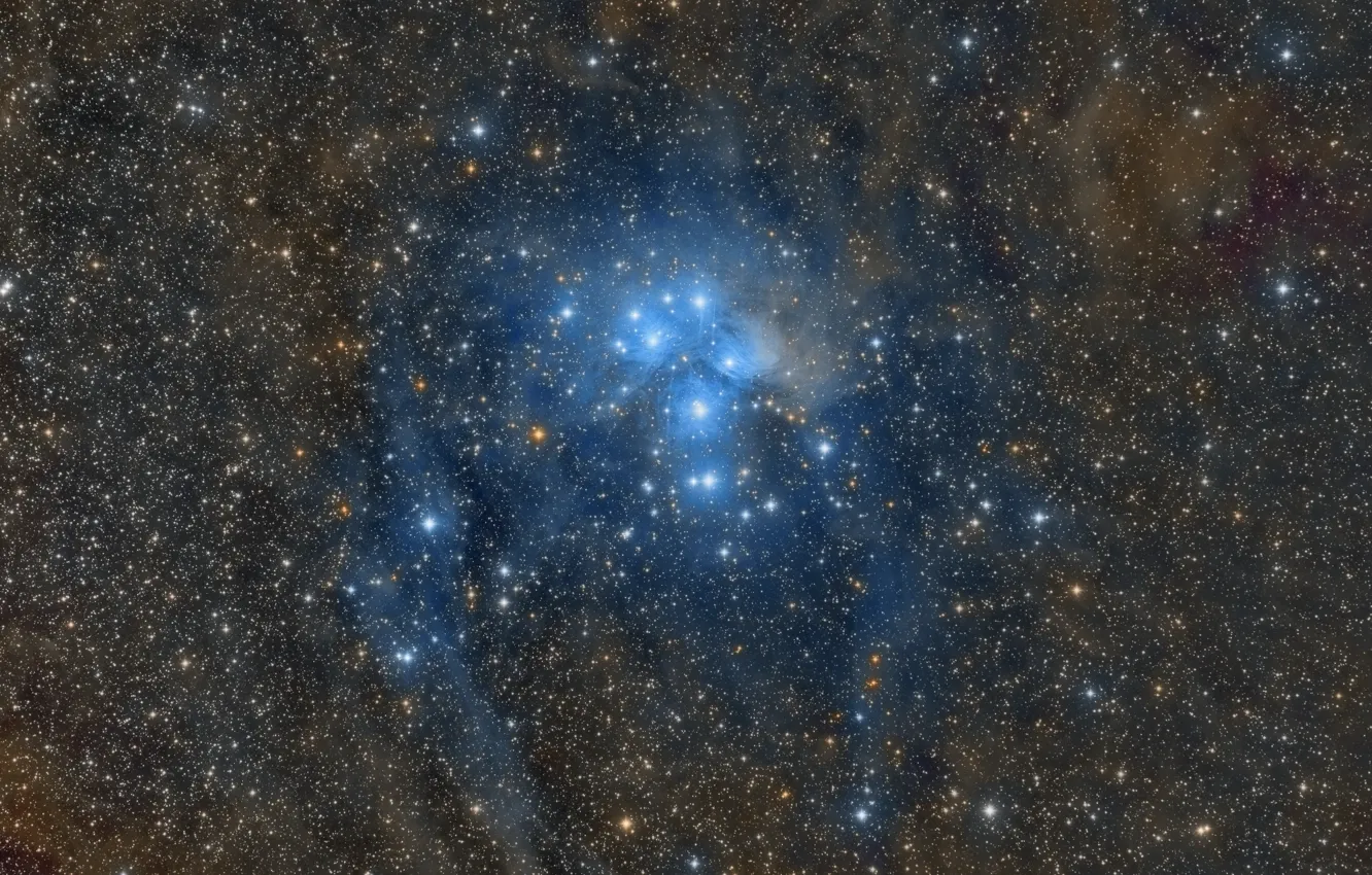 Photo wallpaper space, stars, M45, Star cluster, Pleiades