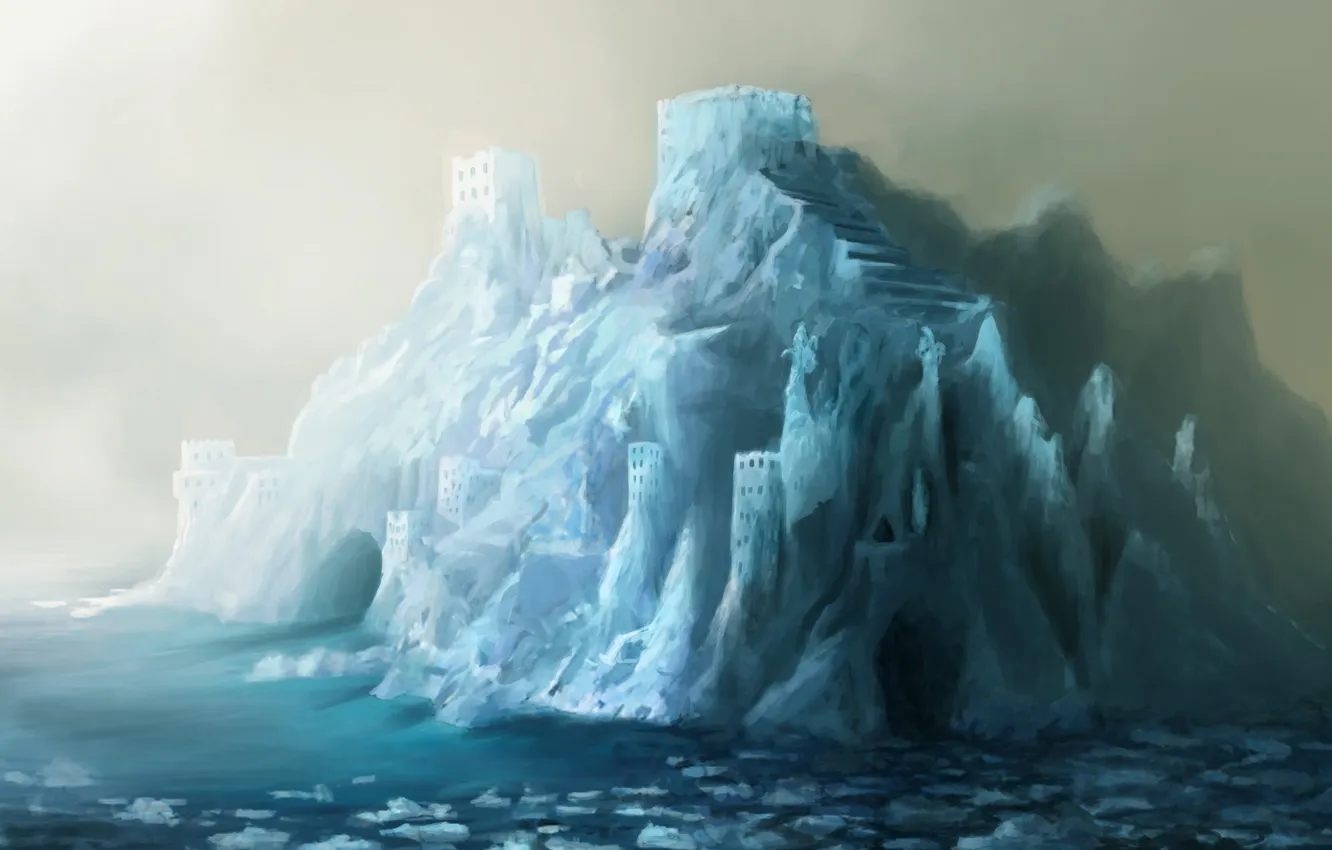 Photo wallpaper cold, ice, sea, the city, glacier, art, arch