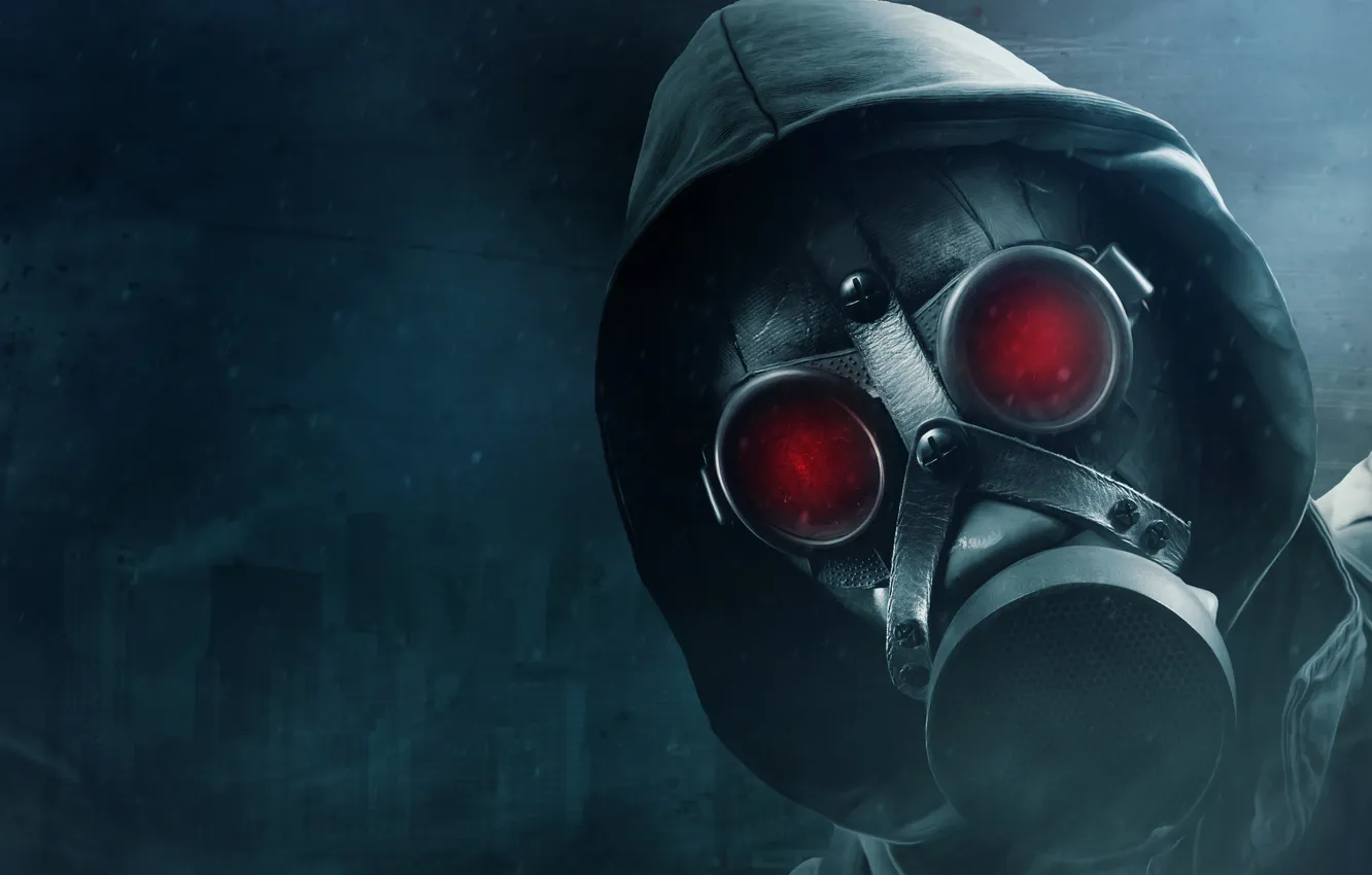 Photo wallpaper mask, hood, gas mask, filter, apocalypse, Mr Apocalyptic