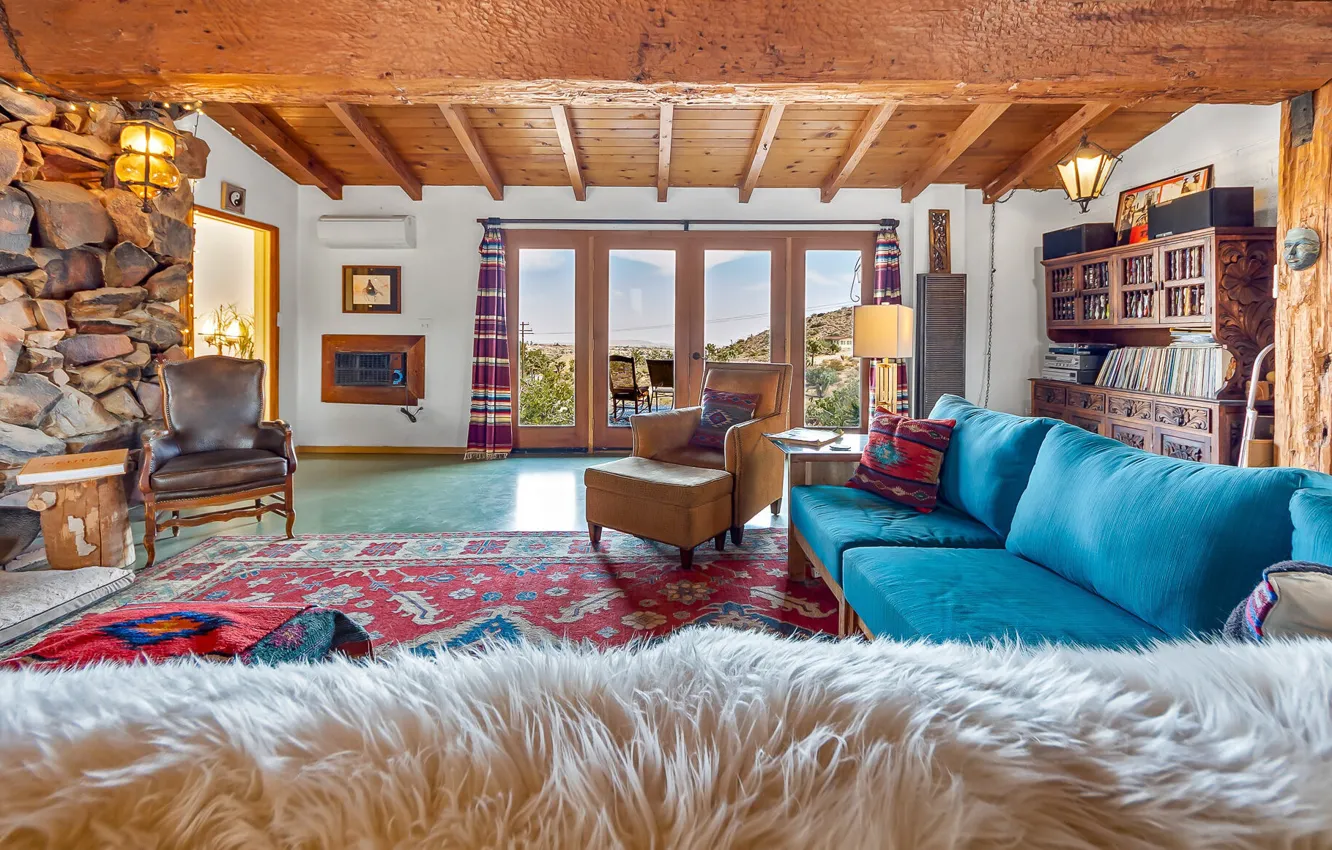 Photo wallpaper design, style, interior, fireplace, library, living room, komnmta, Hillcrest Drive