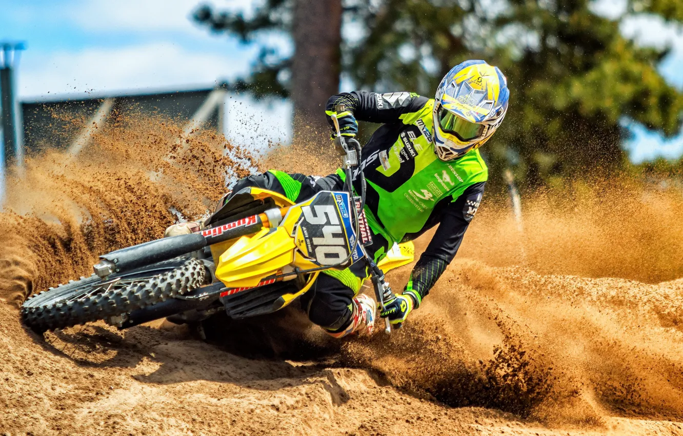 Photo wallpaper race, sport, motorcycle