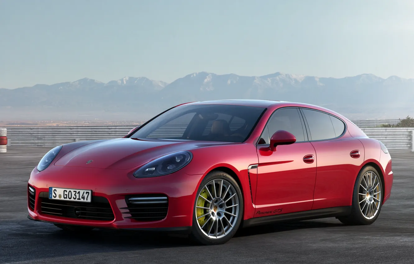 Photo wallpaper red, Porsche, Panamera, sports car, Porsche, GTS
