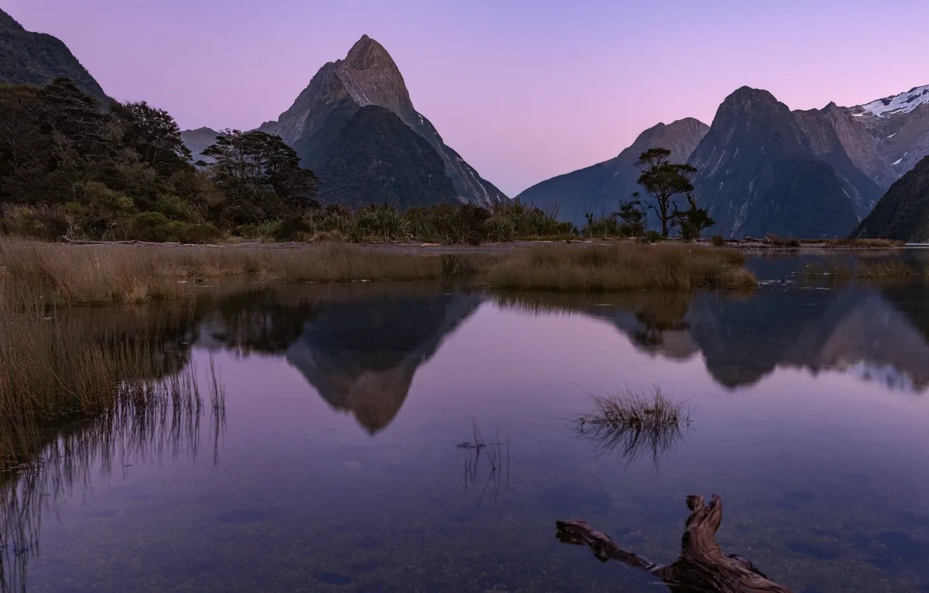 Photo wallpaper the sky, water, trees, mountains, nature, lake, rocks, New Zealand