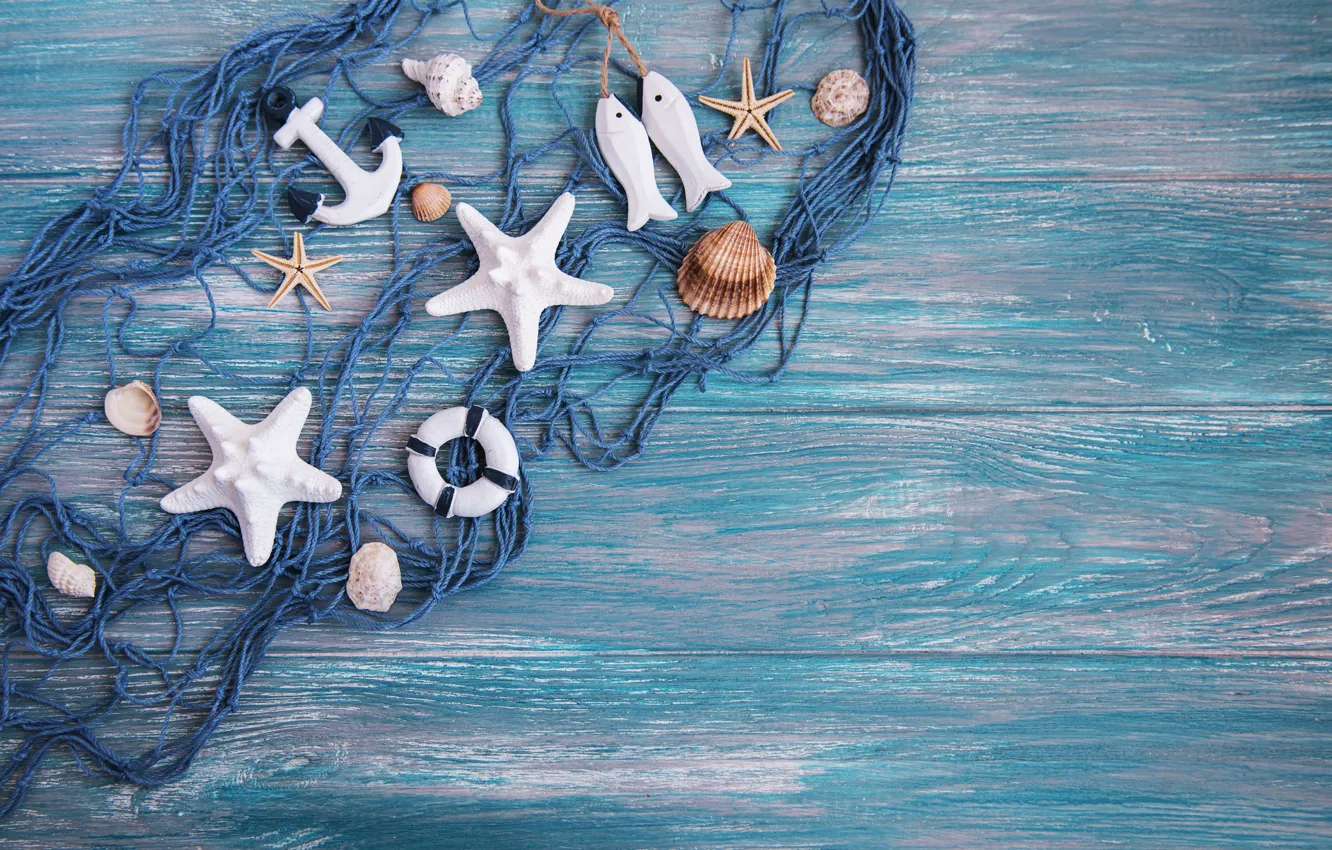 Photo wallpaper stars, background, network, decoration, sea, fishing, Olena Rudo