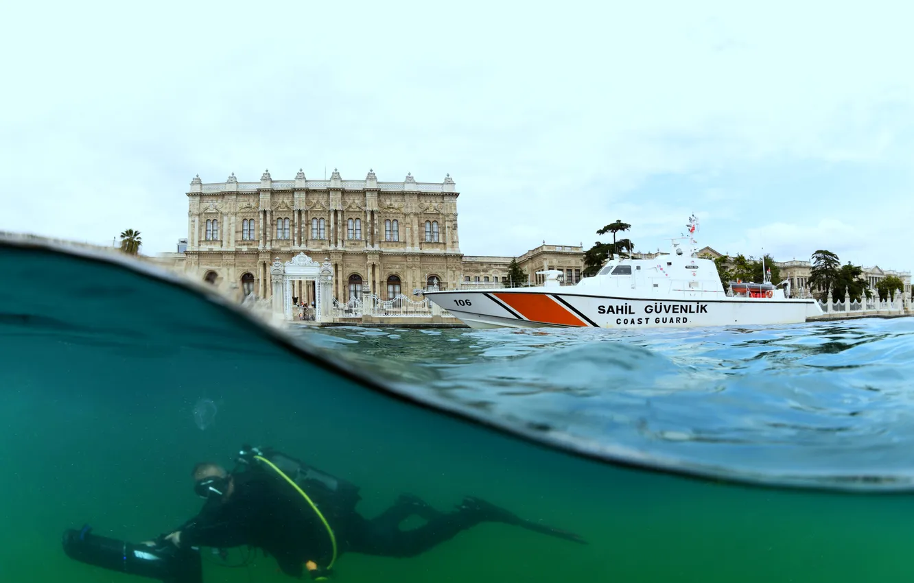 Photo wallpaper exercises, The Bosphorus, Turkish Coast Guard