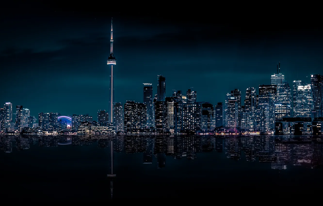 Photo wallpaper City, Canada, Night, Skyline, Ontario, Toronto, Cityscape
