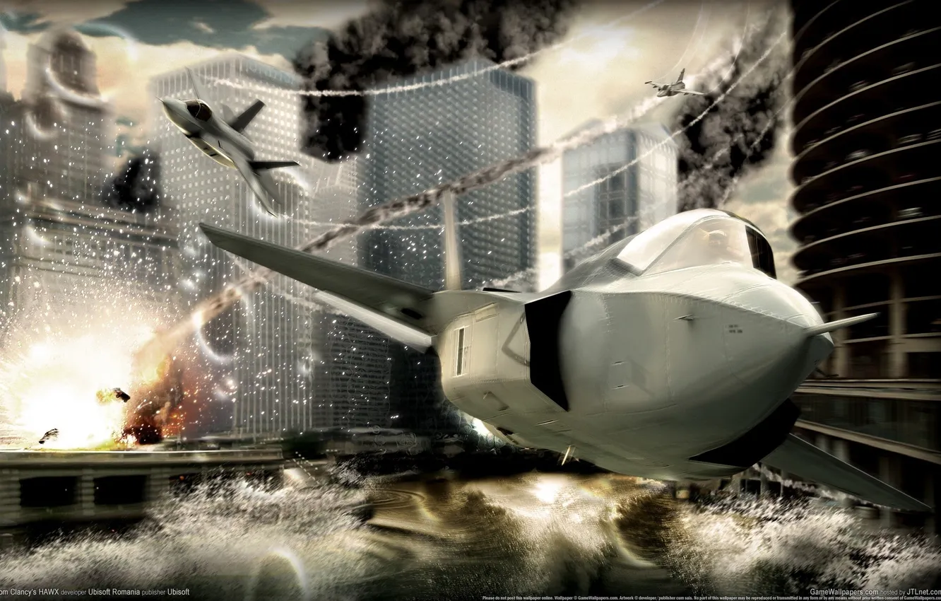 Photo wallpaper the city, the plane, tom clancy hawx