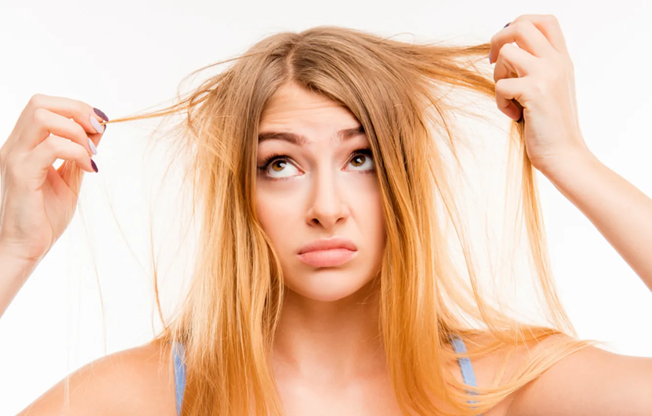 Photo wallpaper hair, concern, annoyance, hair problems suppleness