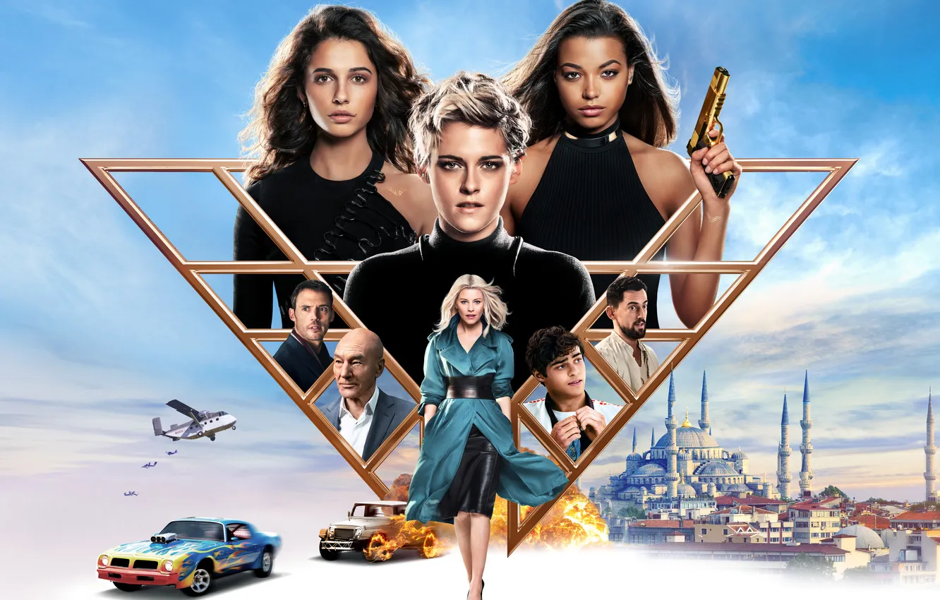 Photo wallpaper girl, Kristen Stewart, Kristen Stewart, action, poster, characters, Elizabeth Banks, Patrick Stewart