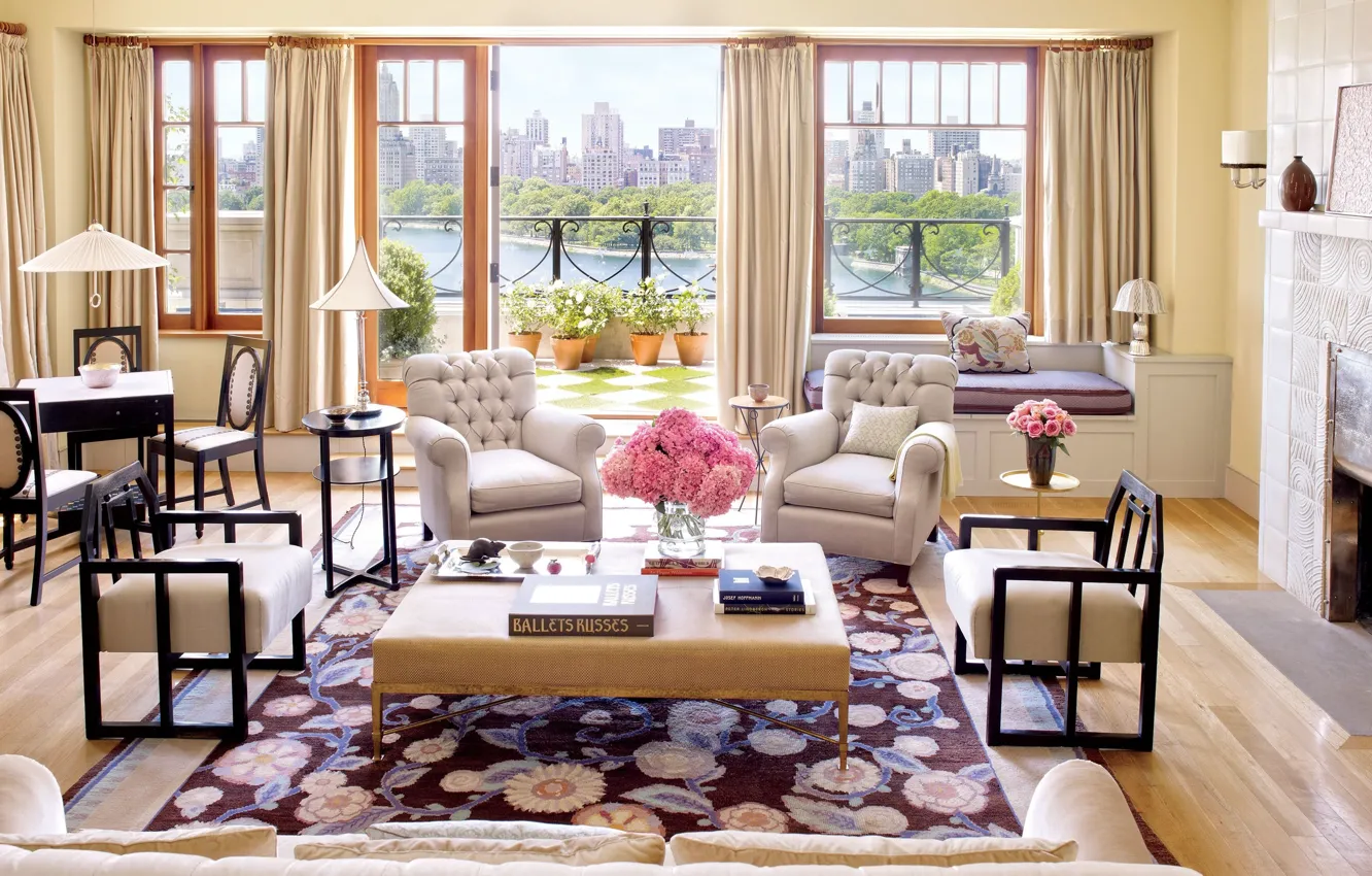 Photo wallpaper interior, terrace, living room, Manhattan Penthouse and Lush Garden