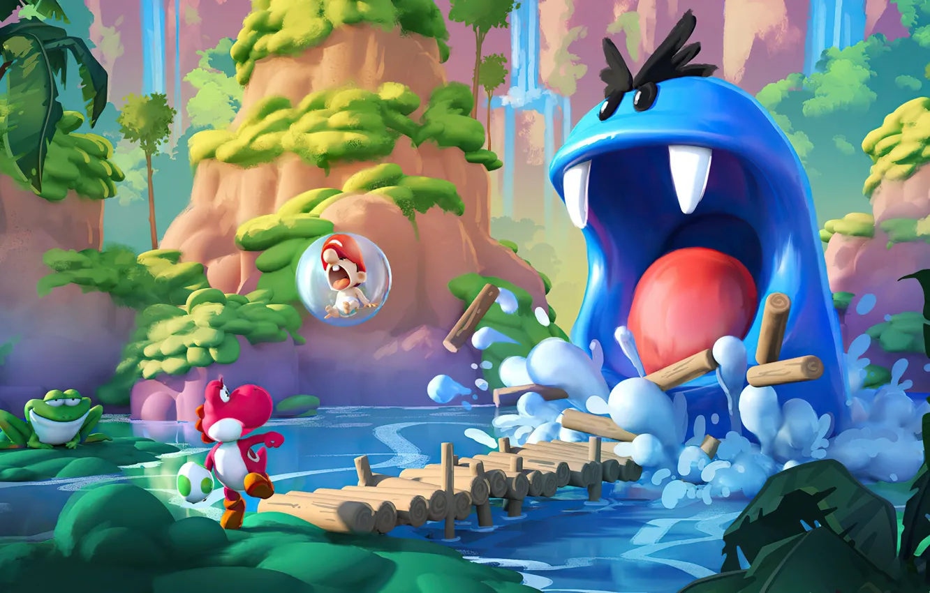 Photo wallpaper nature, animal, the game, art, Mario