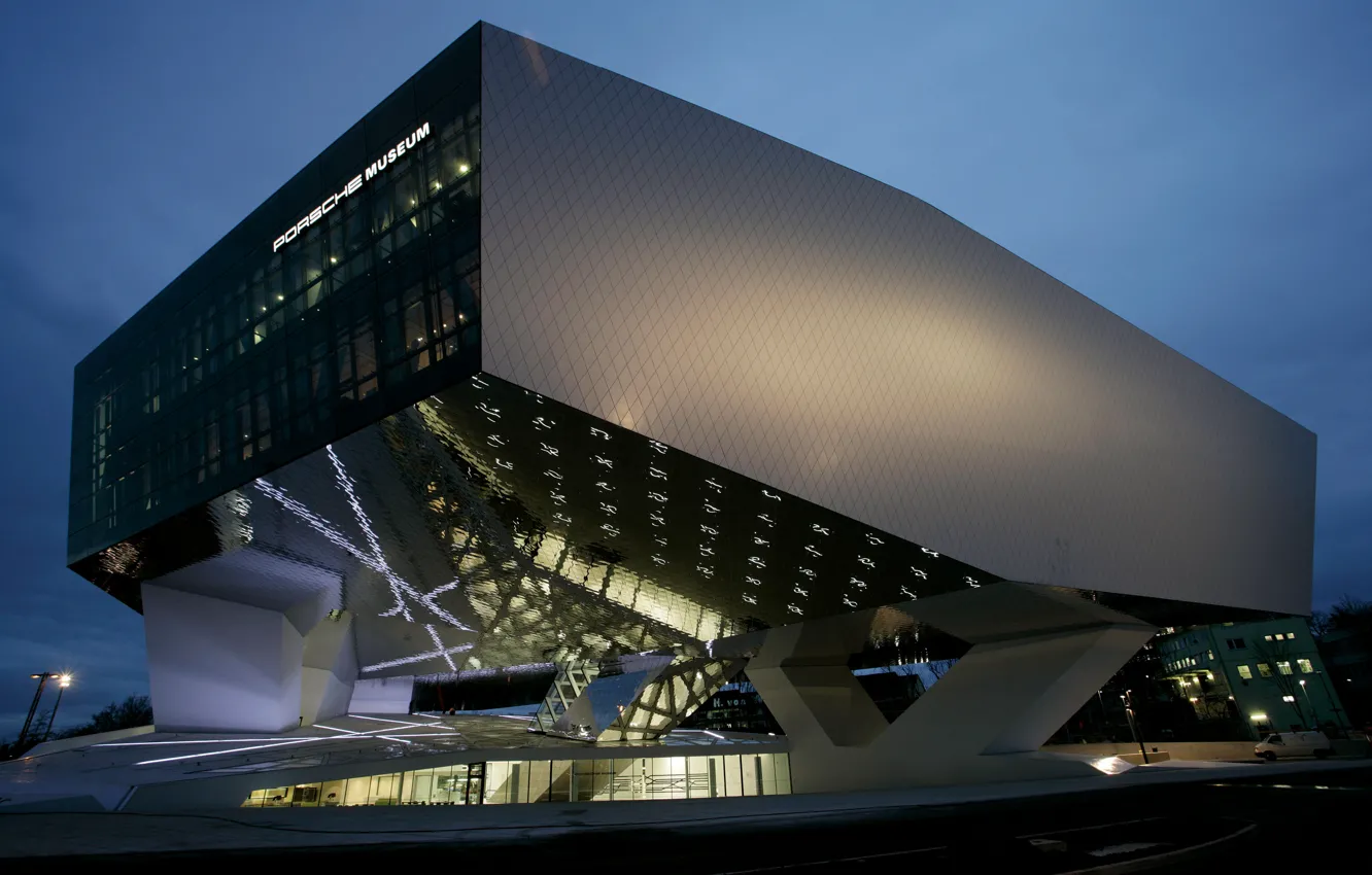 Photo wallpaper car, building, Porsche museum