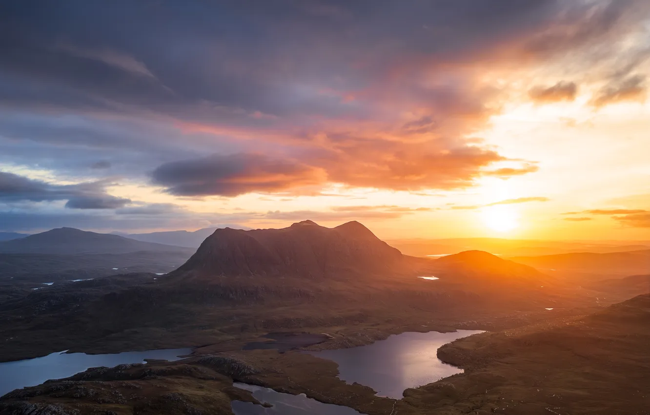 Photo wallpaper colors, landscape, sun