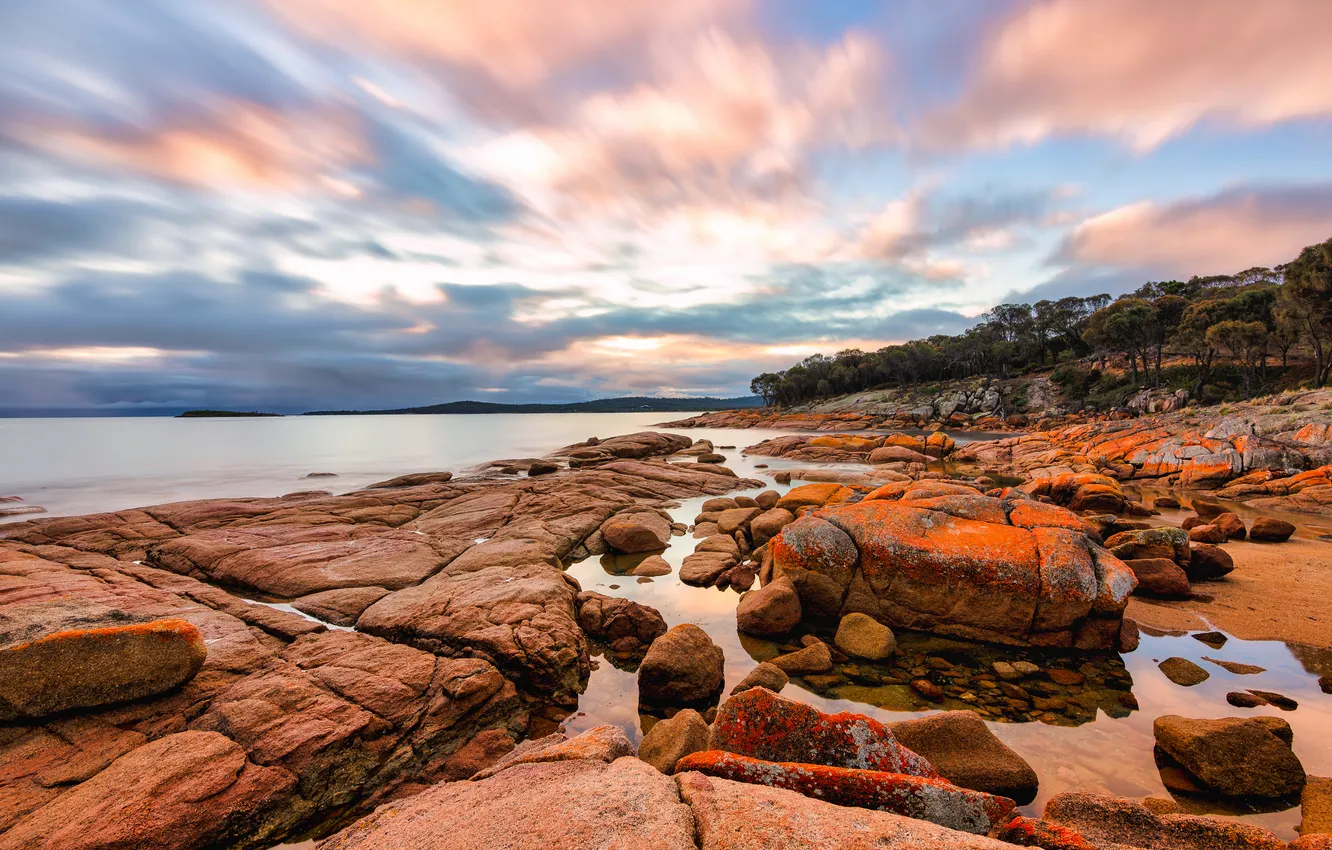 Photo wallpaper stones, coast, Tasmania