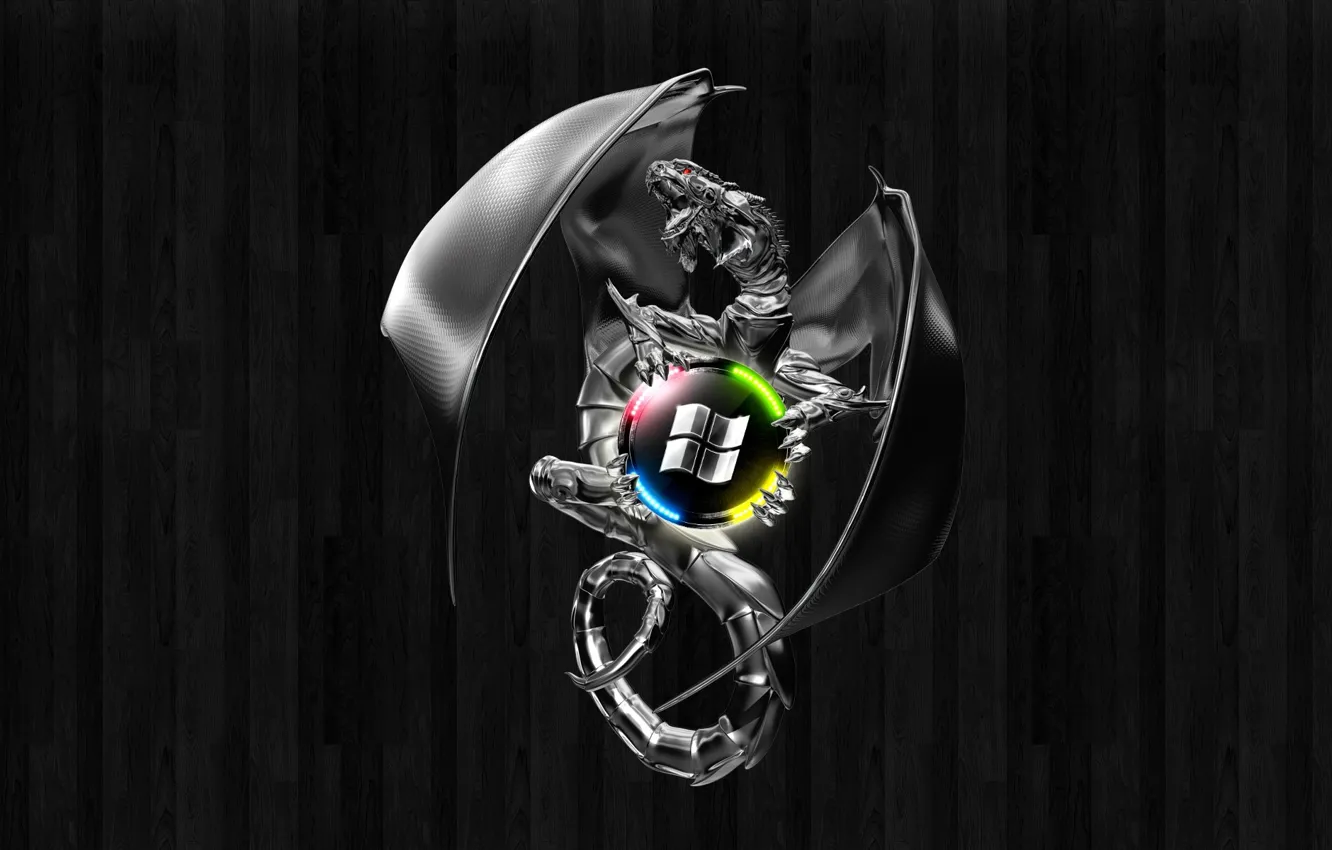Photo wallpaper dragon, windows, logo