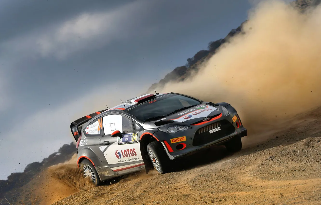 Photo wallpaper Ford, Dust, WRC, Rally, Fiesta, Kubica