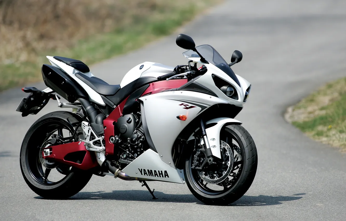 Photo wallpaper white, shadow, motorcycle, white, Supersport, yamaha, bike, Yamaha